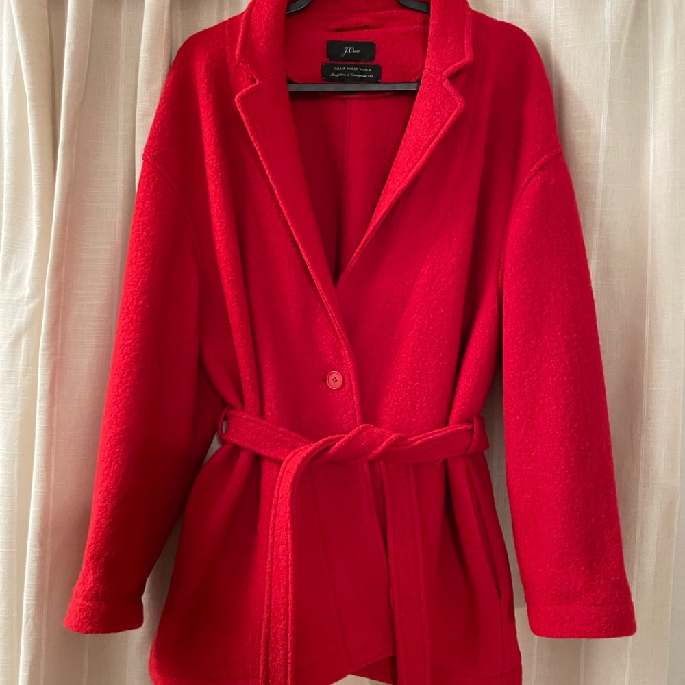 J. Crew Women's Red Belted Jacket